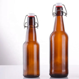 500ml Amber Swing Top Easy Cap Beer Bottle Linear Icon of clear Beverage Glass Bottle with Stopper