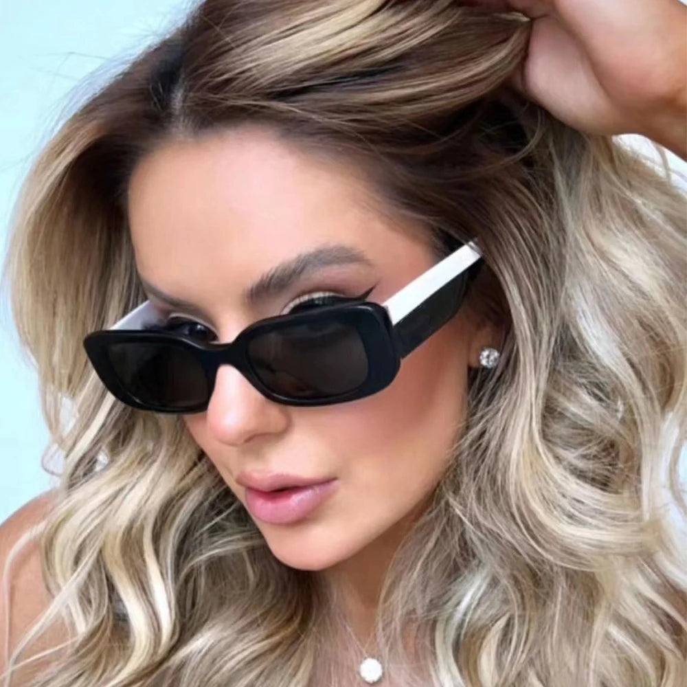 STORY CC1068 Fashion Black White Wide Sides Rectangle Sunglasses Women Men Brand Designer Retro Tortoiseshell Square Sun Glasses