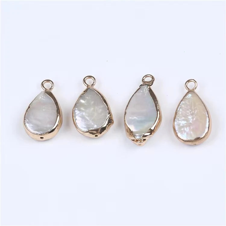 Fashion Pearl Jewelry Natural Freshwater Pearl Drop Baroque Shape Gold Plated Pendant Diy Jewelry Accessory Making