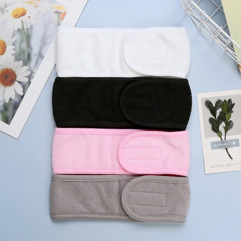 Solid Color Soft Towel Women Beauty SPA Facial Make up Headband Hairband