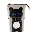 Cute Letter Cotton Pencil Case Boys Girls Foldable Zipper Closure Stationery Organizer Long Handle Standing Holder RUTH Medium