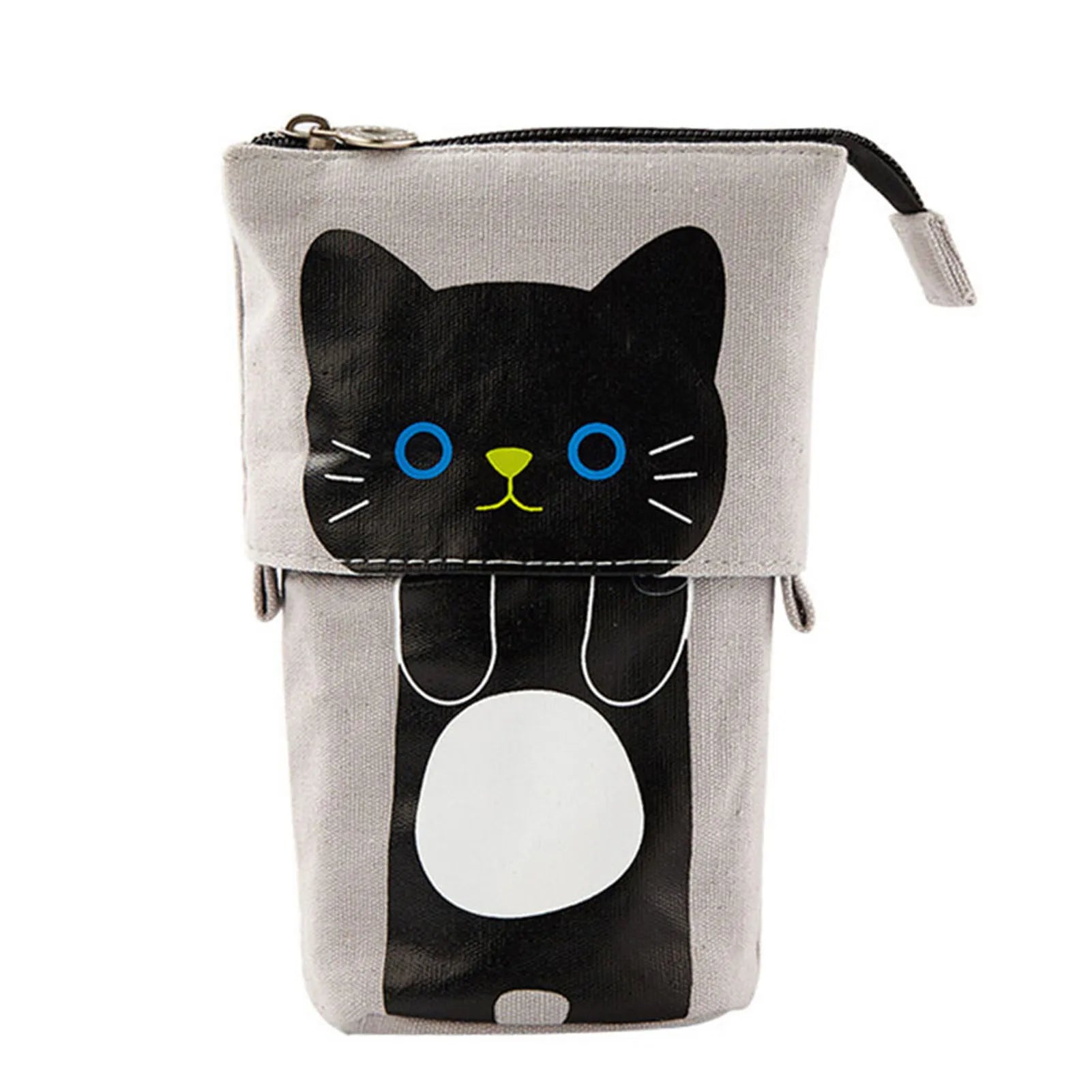 Cute Letter Cotton Pencil Case Boys Girls Foldable Zipper Closure Stationery Organizer Long Handle Standing Holder RUTH Medium