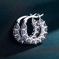 CAOSHI Fashion New Circle Hoop Earrings Girl Many Diamonds Full Around Crystal Zircon Silver Gold Beautiful CZ Ladies Earrings