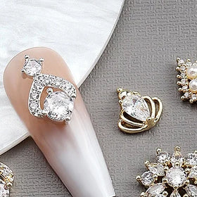 Light Luxury Style High-grade Nail Decoration Super Flash Diamond Zircon Nail Jewelry Snowflake Elegant Ornament Nail Art Charms