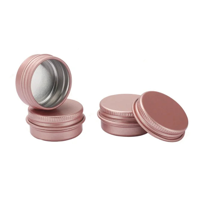 5ml Small Portable Rose Gold Cosmetic Lip Balm Tin Eye Shadow Metal Aluminum Creams Jars
