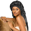 Women's Double-Layered Satin Bonnet Elastic Wide Band Sleep Hat for Curly Hair Low MOQ Solid Silk Custom Logo Printed Bonnets