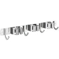 Modern Multifunctional Stainless Steel Mop and Broom Organizer Punch-Free Design for Bathroom Use
