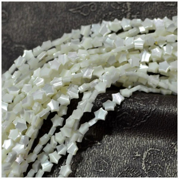 SP4043 Natural MOP Mother of Pearl Star Beads White Shell Star Spacer Beads for DIY Jewelry Making Findings