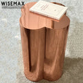 WISEMAX FURNITURE Luxury Designer Rose Gold Sofas Round Side Table Gold Stainless Steel Metal Coffee Table for Living Room