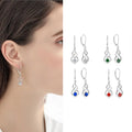 Wholesale High Carbon Zircon Stone S925 Sterling Silver Colorful Cubic Zirconia Drop Earrings for Women Gift
