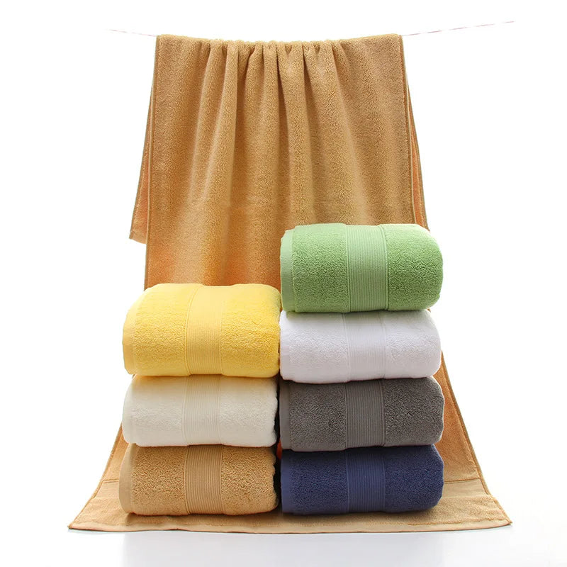 Luxury 100% Cotton Hotel Bath Towel Set Pure Colors Quick-Dry Absorbent 5 Star Quality Spa Home Use 600gsm Viscose Square