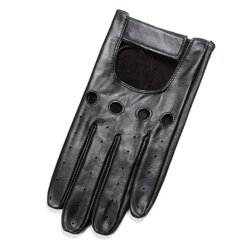 Fashion Men Car Driving Sheepskin Real Leather Thin Gloves