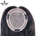 Clip on Hair Extensions Hand Made Double Mono Base Topper 150% Light Density Human Hair Toupee Clipper for Womens