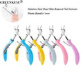 New Plastic Handle Cover Dead Skin Removal Nail Pliers Stainless Steel Nail Art Clipper Remover Dead Skin Nail Scissors