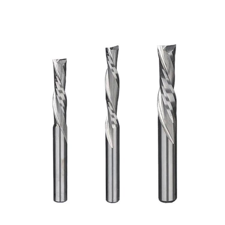 Hot Sale ODM/OEM Customizable Double Edge Left-Hand Milling Cutter 3.175mm 4mm 6mm 2 Flutes 10 Pcs CNC Tool Cemented Carbide
