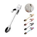 Creative Gift Cute Stainless Steel Cat Teaspoon Mini Ice Cream Spoon Coffee Hanging Cup Gold Spoon