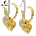 18K Gold Heart Dangle Hoop Earrings 925 Sterling Silver Fashion Earring Women Custom 925 Sterling Silver Fine Jewelry Wholesale