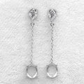 Sterling Silver 7*9mm Semi Mount Line Earrings Empty Support Blank Claws Setting S925 Base Without Center Stone for DIY Inlay