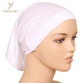 Wholesale Solid Color Elastic Muslim Women  Easy Wear Scarf Cylinder Base  Underscarf Cotton Jersey Inner Cap Hijab