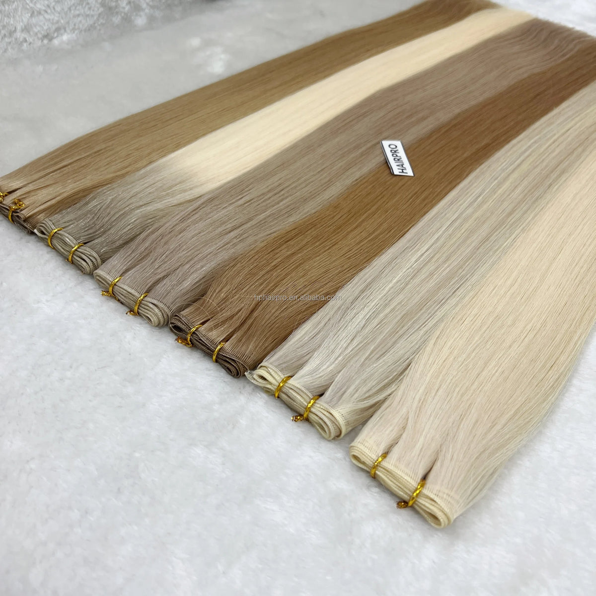 Wholesale Genius Hair Weft Remy Human Brazilian Invisible Hair Weaving Customized Blonde Color Super Double Drawn High Quality MegaBDM