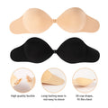 Deep Plunge Push up Strapless Breast Self Adhesive Invisible Sticky Bra Plus Size