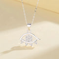 Wholesale 2023 Fashion Adjustable Aaa Cubic Zirconia Evil Eye Moissanite Zircon Inlay Women Sterling Silver 925 Necklace
