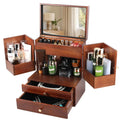 Wooden Countertop Makeup Organizer Skin Care and Cosmetic Display Cases Vanity Dresser Storage Countertop Makeup Organizers