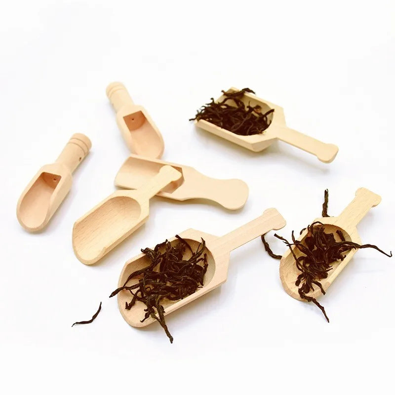 Cute Design Eco Friendly Custom Engrave logo Small Candy Wood Spoon Sugar Bath Salt Tea Scoop Wood