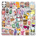 50Pcs Pearl Milk Tea Boba Cute Kawaii Stickers for Girl Children Notebook Schedule Luggage Laptop Diy Drinks Sticker MegaBDM