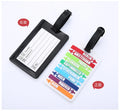 Luggage Tag PVC Identifier Card Holder Label Pattern Travel Bag Tag with Adjustable Strap for Baggage Suitcase