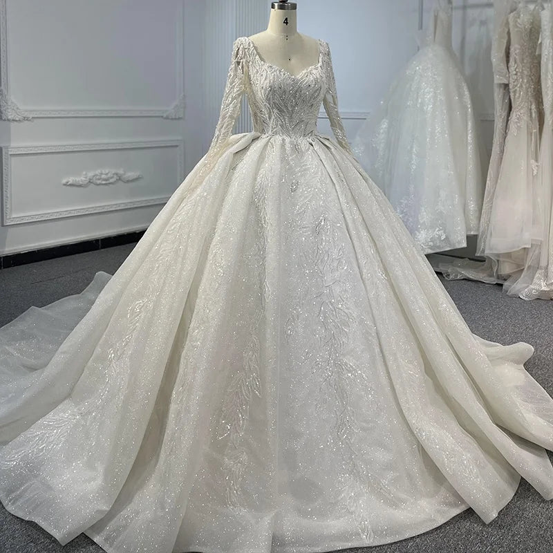 Jancember LSB067 Exquisite Square Collar Long Sleeves Wedding Suits for Women