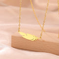 Myshape Feather Pendant Necklace for Women Stainless Steel Gold Color Choker 2025 Trendy Jewelry Birthday Gift Wholesale