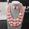 African Beads Jewelry Sets Multi Layer Nigerian Wedding Indian Jewelry Sets Statement Choker Necklace Jewellery