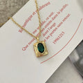 Vintage Oval Emerald Pendant Women Jewelry 925 Sterling Silver Chain Gold Plated Necklace