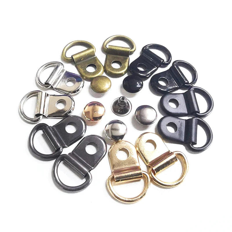 9*14 mm Shoes Lace Buckle D Ring Metal Leather Rivets Rings Martin Shoes Rope Button Accessories Hardware Hook Buckles