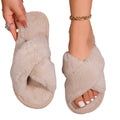 Wholesale Custom Pink Fluffy Indoor Fur Sandals for Women Soft Fall Winter Women's House Slippers