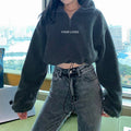 T184 Women Sherpa Fleece Crop Top Hoodies Pullover  Fluffy Sweater  Turtleneck Pullovers Sweatshirt Female Casual Hoodie Fleece
