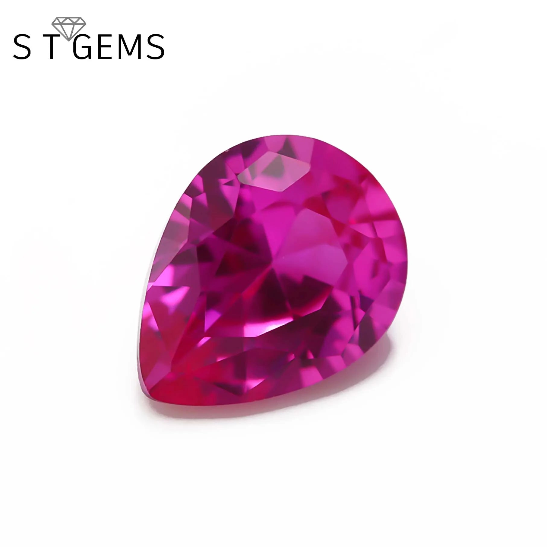 Lab Ruby Stone Rose Pink 3# Pear Cut Corundum Gemstone for Sale
