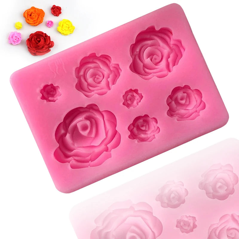 XGY-28 DIY 3D Rose Sugarcraft Silicone Fondant Mold Wedding Cake Decorating Tools Flower Resin Clay Gumpaste Silicon Resin Mold
