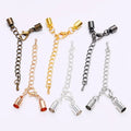 Handmade DIY Metal Necklace & Bracelet Connection Connector Iron Clasp with Leather Rope Tail Elegant DIY Accessories