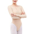 MiDee Gymnast Adult Ballet Training Dancewear Round Neck Long Sleeve Low Round-backless Comfortable Gymnastic Bodysuit