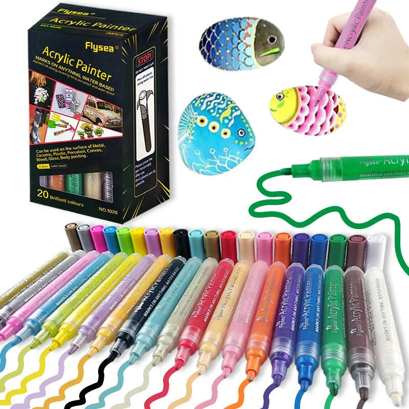 Water Based 100 Colors Acrylic Paint Marker Pens for Rock Painting Canvas Photo Album