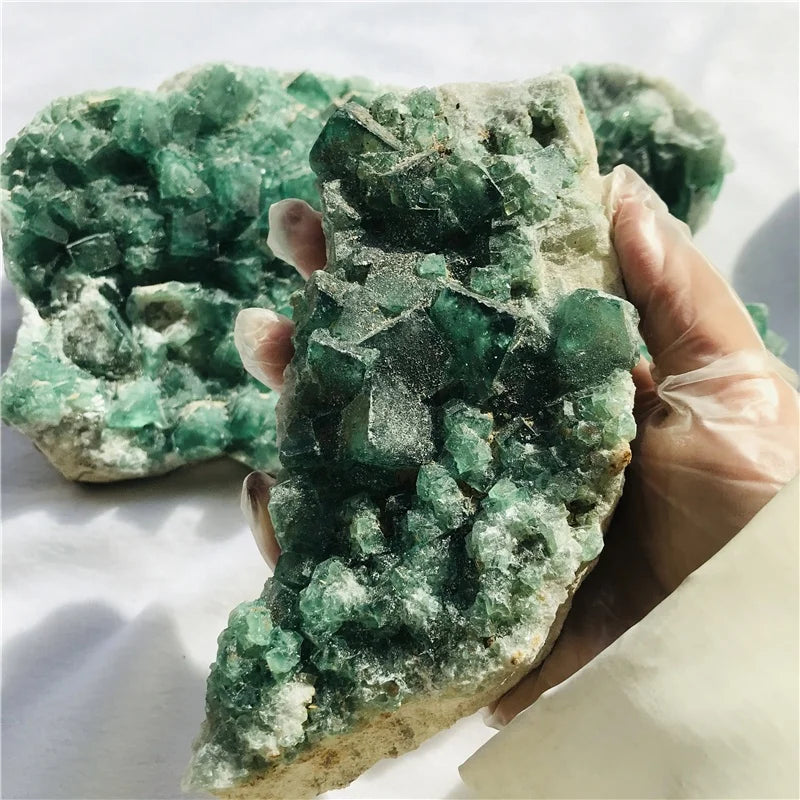 Wholesale High-quality Natural Stones Angel Quartz Crystal Cluster Green Fluorite Cluster