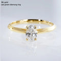 18K Yellow Gold Wedding Ring Simple Claws Design 0.53ct Oval Cut Solitaire Lab Grown Diamond for Engagement Gift Certified IGI