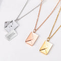 New Design Stainless Steel I Love You Letter Envelope Pendant Necklace with a Card Inside