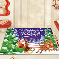 Christmas Water-Absorbent Floor Mat Easy-Care Non-Slip Crystal Velvet Area Rugs Set for Home Entrance Made of Durable Polyester