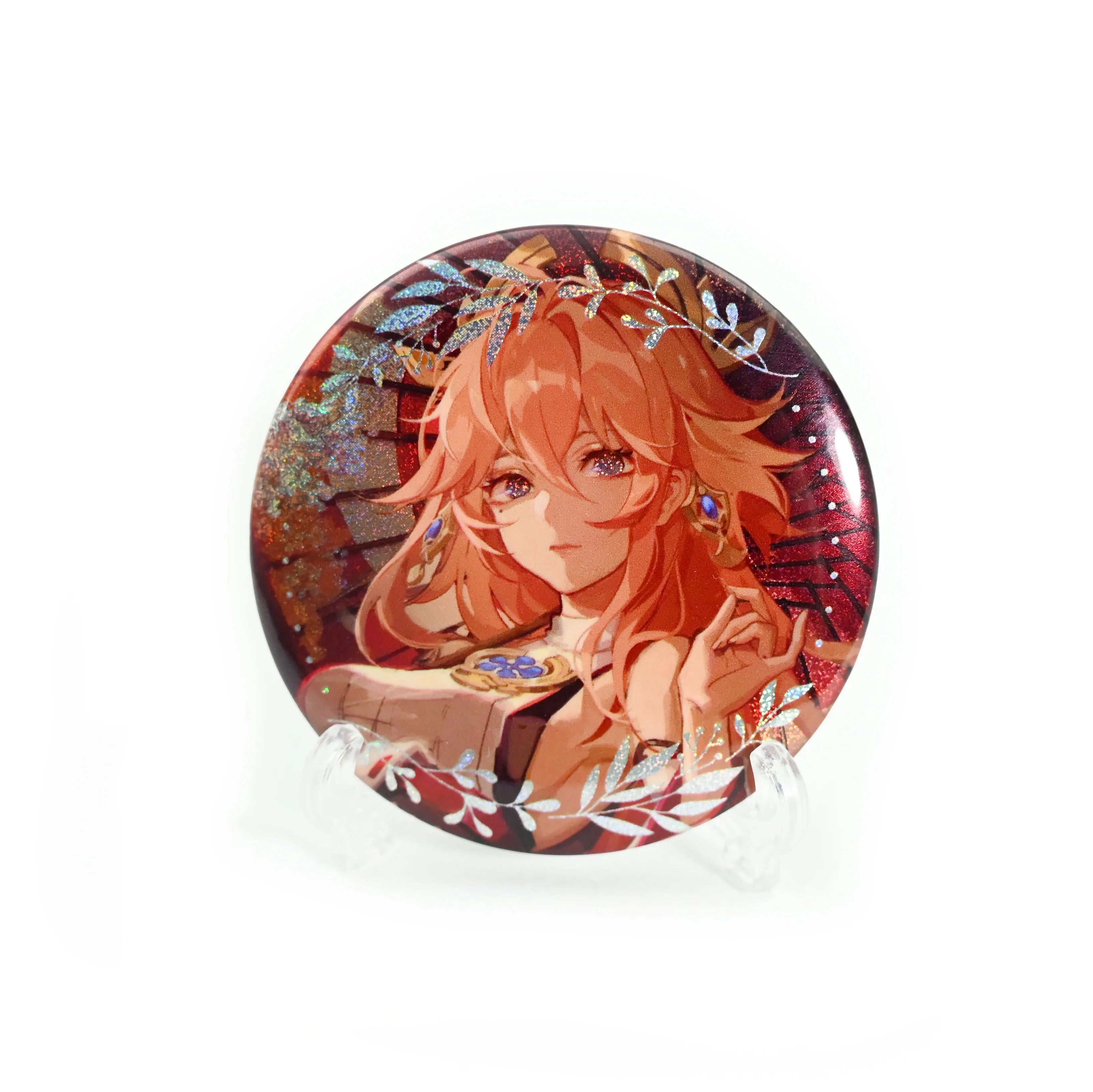 Hot Sale Custom Metal Plated Digital Printing Round Anime Badge Pin with Safety Pin