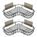 Black 2-Pack Corner Adhesive Shower Caddy for Bathroom Kitchen