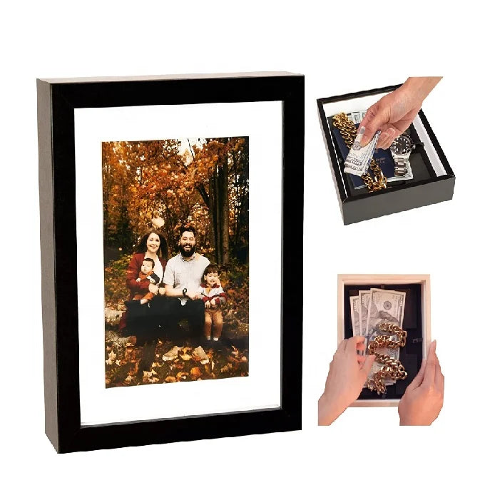 Home Security Hidden Secret Compartment Mini Safe Box  Diversion  Photo Picture Frame