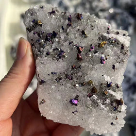 Wholesale Polished Natural Colorful Copper Crystal Cluster with Bornite Chalcopyrite Stone for Meditation and Decorative Purpose